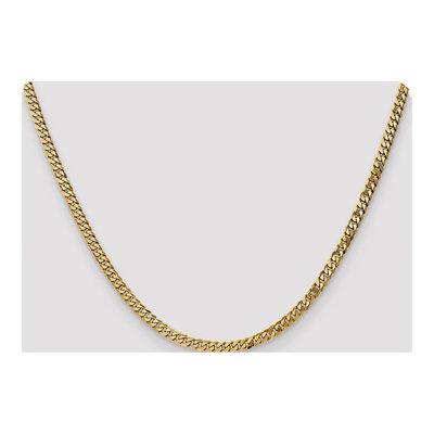 10K Yellow Gold 3.9mm Flat Beveled Curb Chain – view 4