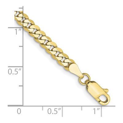 10K Yellow Gold 3.9mm Flat Beveled Curb Chain Bracelet – view 2