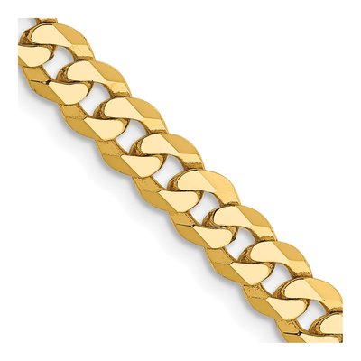 10K Yellow Gold 4.75mm Beveled Flat Curb Chain