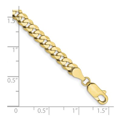 10K Yellow Gold 4.75mm Flat Beveled Curb Chain Bracelet – view 2