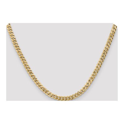 10K Yellow Gold 5.75mm Flat Beveled Curb Chain – view 4