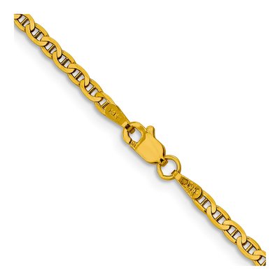 10K Yellow Gold 2.4mm Concave Anchor Chain – view 3