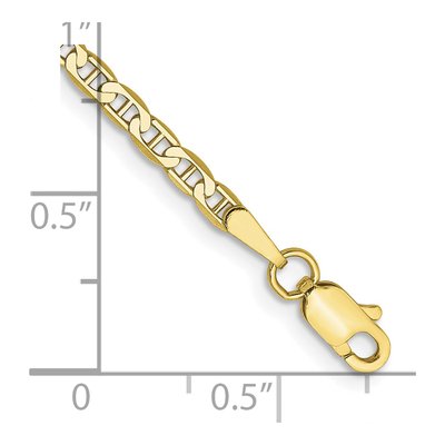 10K Yellow Gold 2.4mm Concave Anchor Chain Bracelet – view 3