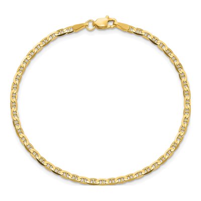 10K Yellow Gold 2.4mm Concave Anchor Chain Bracelet – view 4