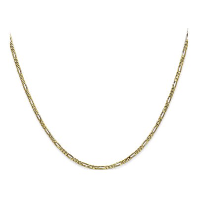 10K Yellow Gold 1.75mm Flat Figaro Chain – view 2