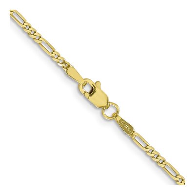 10K Yellow Gold 1.75mm Flat Figaro Chain – view 3