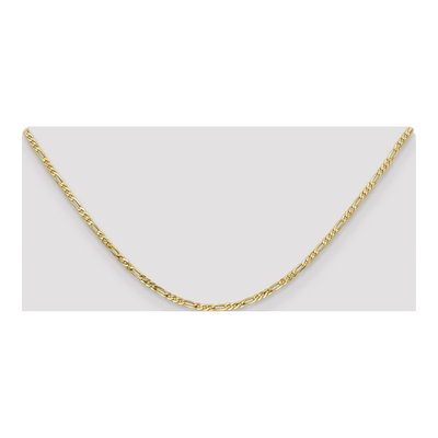 10K Yellow Gold 2.2mm Flat Figaro Chain – view 4