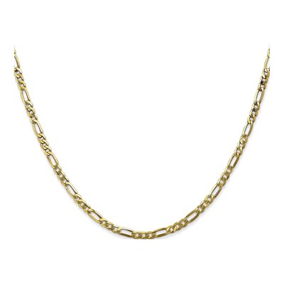10K Yellow Gold 2.75mm Flat Figaro Chain – view 2