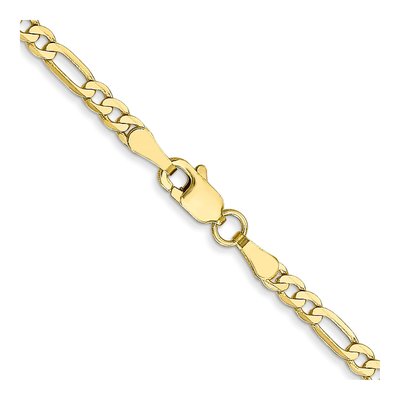 10K Yellow Gold 2.75mm Flat Figaro Chain – view 3