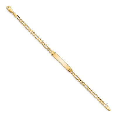 10K Yellow Gold 3.45mm Figaro ID Bracelet – view 2