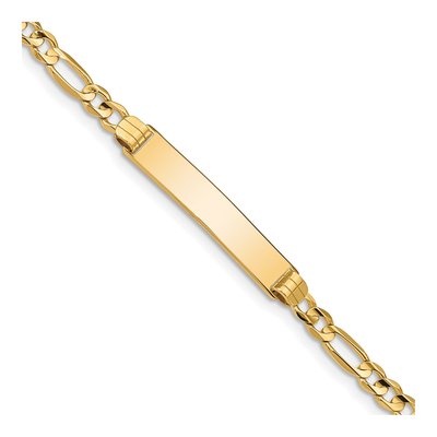 10K Yellow Gold 3.45mm Figaro ID Bracelet