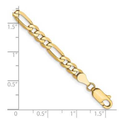 10K Yellow Gold 4.75mm Flat Figaro Chain Bracelet – view 3