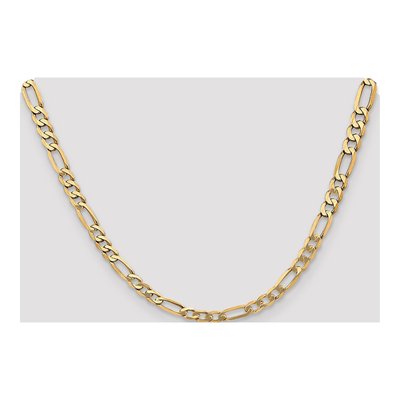 10K Yellow Gold 5.25mm Flat Figaro Chain – view 4