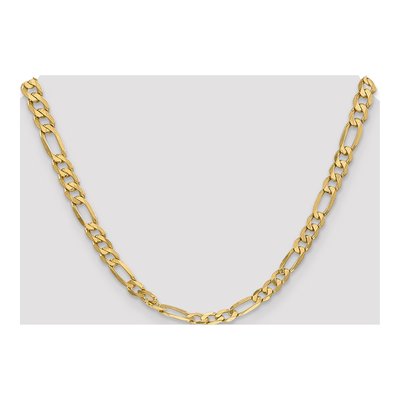 10K Yellow Gold 6.25mm Flat Figaro Chain – view 4