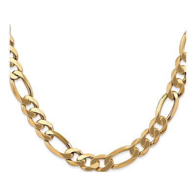 10K Yellow Gold 8.75mm Flat Figaro Chain – view 2