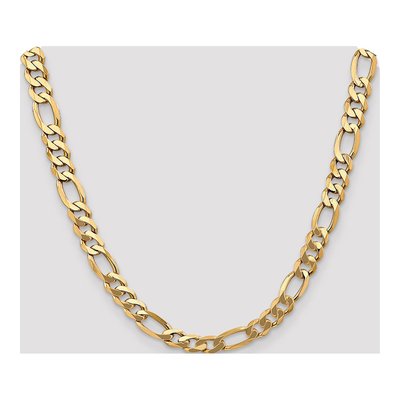 10K Yellow Gold 8.75mm Flat Figaro Chain – view 4