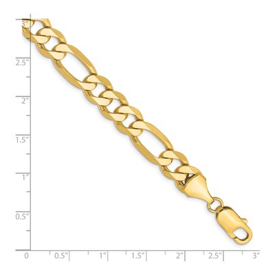 10K Yellow Gold 8.75mm Flat Figaro Chain Bracelet – view 3