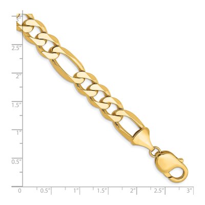 10K Yellow Gold 10mm Flat Figaro Chain Bracelet – view 2