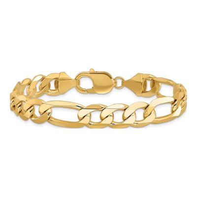 10K Yellow Gold 10mm Flat Figaro Chain Bracelet – view 3