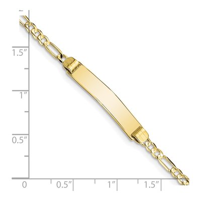 10K Yellow Gold 2.93mm Figaro ID Bracelet – view 3