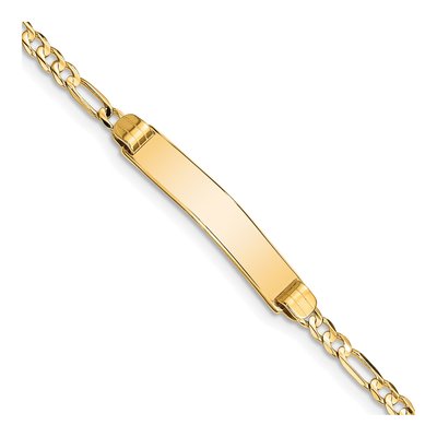10K Yellow Gold 2.93mm Figaro ID Bracelet