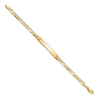 10K Yellow Gold 4.05mm Figaro ID Bracelet – view 2