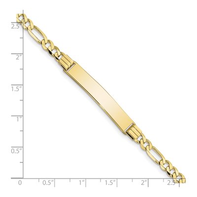 10K Yellow Gold 4.05mm Figaro ID Bracelet – view 3