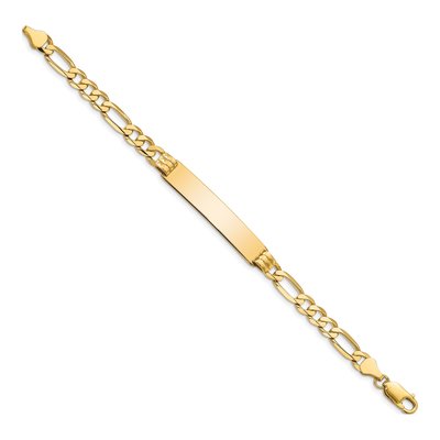 10K Yellow Gold 6.26mm 7-inch Figaro ID Bracelet – view 2