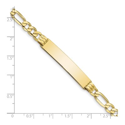 10K Yellow Gold 6.26mm 7-inch Figaro ID Bracelet – view 3