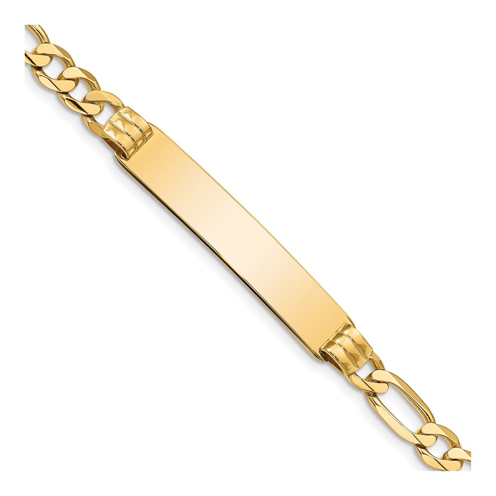 10K Yellow Gold 6.26mm 7-inch Figaro ID Bracelet