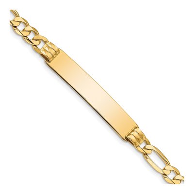 10K Yellow Gold 6.26mm 7-inch Figaro ID Bracelet