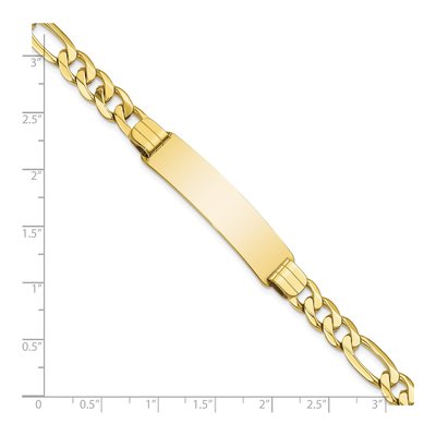 10K Yellow Gold 7.5mm Figaro ID Bracelet – view 3