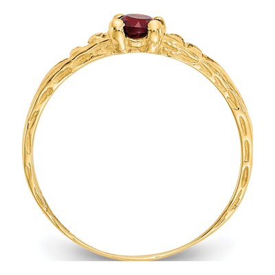 10K Yellow Gold Garnet Baby Ring – view 2
