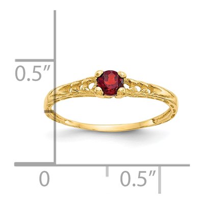 10K Yellow Gold Garnet Baby Ring – view 4