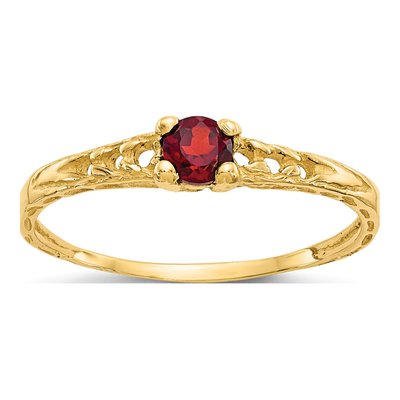 10K Yellow Gold Garnet Baby Ring
