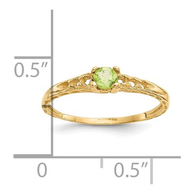 10K Yellow Gold Peridot Baby Ring – view 4