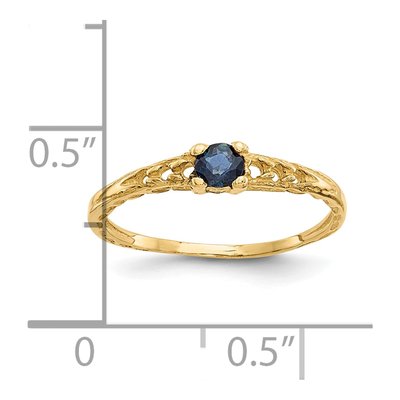 10K Yellow Gold Sapphire Baby Birthstone Ring – view 4