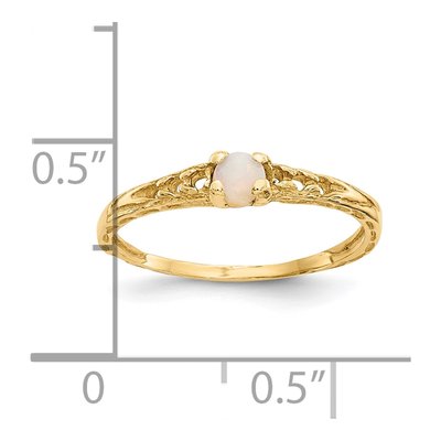 10K Yellow Gold Opal October Baby Ring – view 4