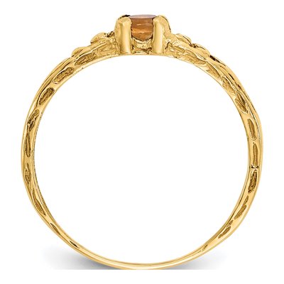 10K Yellow Gold Citrine Baby Ring – view 2