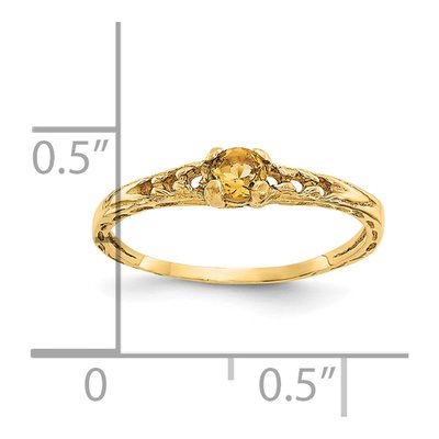 10K Yellow Gold Citrine Baby Ring – view 4