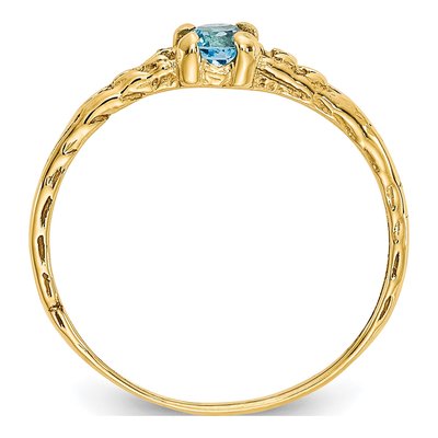 10K Yellow Gold Swiss Blue Topaz Baby Ring – view 2