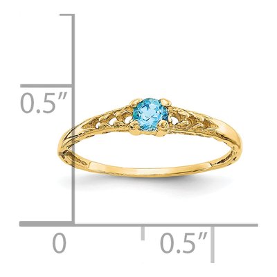 10K Yellow Gold Swiss Blue Topaz Baby Ring – view 4