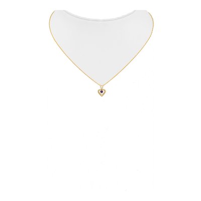 10K Yellow Gold Amethyst Heart Birthstone Pendant Necklace – view 4