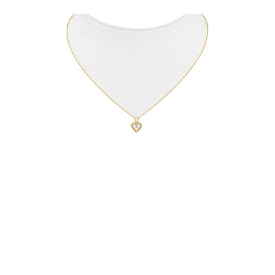 10K Yellow Gold Aquamarine March Heart Pendant Necklace – view 4