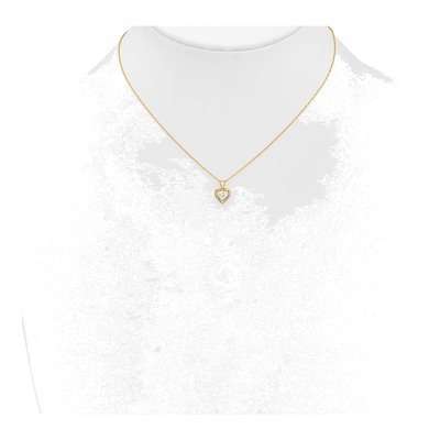 10K Yellow Gold White Topaz April Birthstone Heart Pendant Necklace – view 4