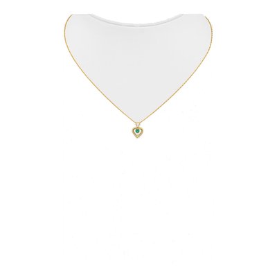 10K Yellow Gold Emerald May Heart Pendant Necklace – view 4