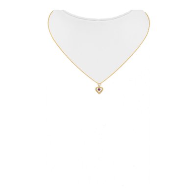 10K Yellow Gold Rhodolite Garnet Heart Pendant Necklace – view 4