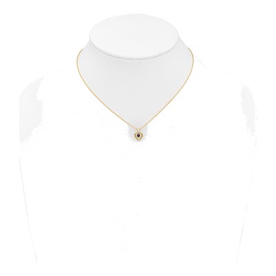 10K Yellow Gold Sapphire September Heart Pendant Necklace – view 4
