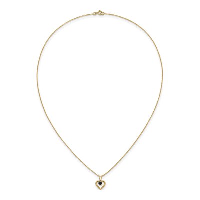 10K Yellow Gold Sapphire September Heart Pendant Necklace – view 5