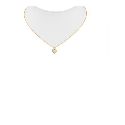 10K Yellow Gold Opal October Heart Pendant Necklace – view 4